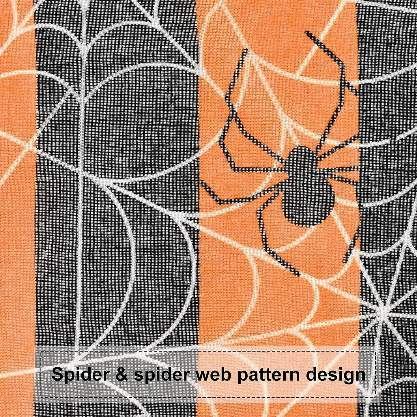 Alishomtll Halloween Curtains Spider Web Semi Sheer Drapes for Halloween Window Decorations, Party, Set of 2 Panel, 52 x 84Inch