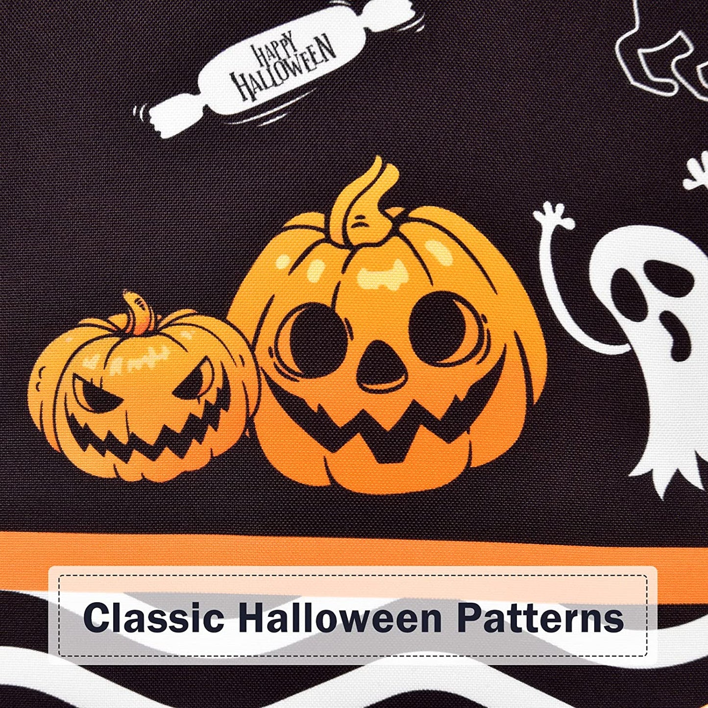 Alishomtll Halloween Kitchen Curtains Valance Pumpkin Cat Window Drapes, 52x18 Inch,Rod Pocket ,Black