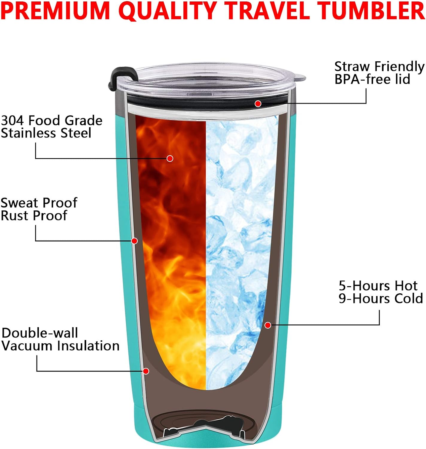 Gingprous Thank You For Being Awesome Stainless Steel Travel Tumbler, 20oz Double Wall Travel Tumblers, Vacuum Insulated Tumblers , Funny Graduation Appreciation Christmas Gifts for Women, Black