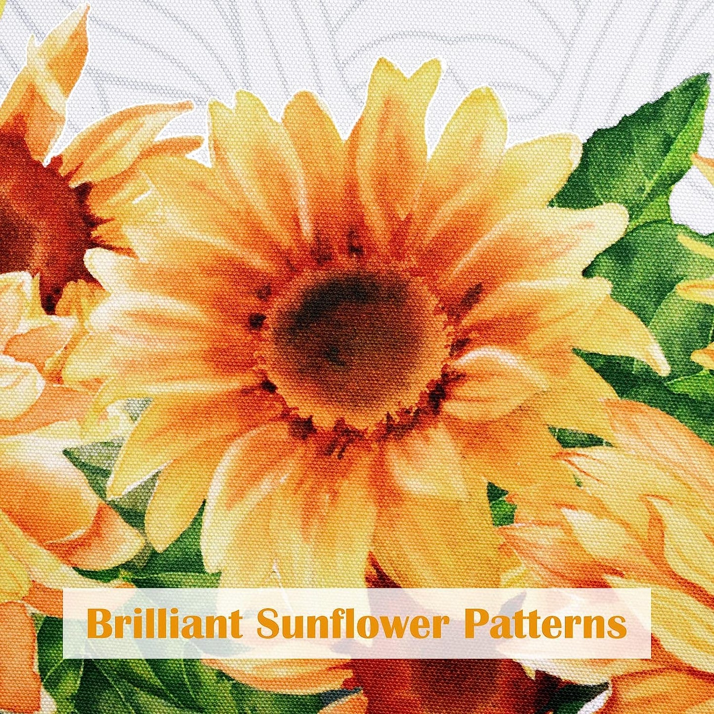 Alishomtll Kitchen Valance Curtain Sunflower Pattern Garden Valance 18 inch Rod Pocket