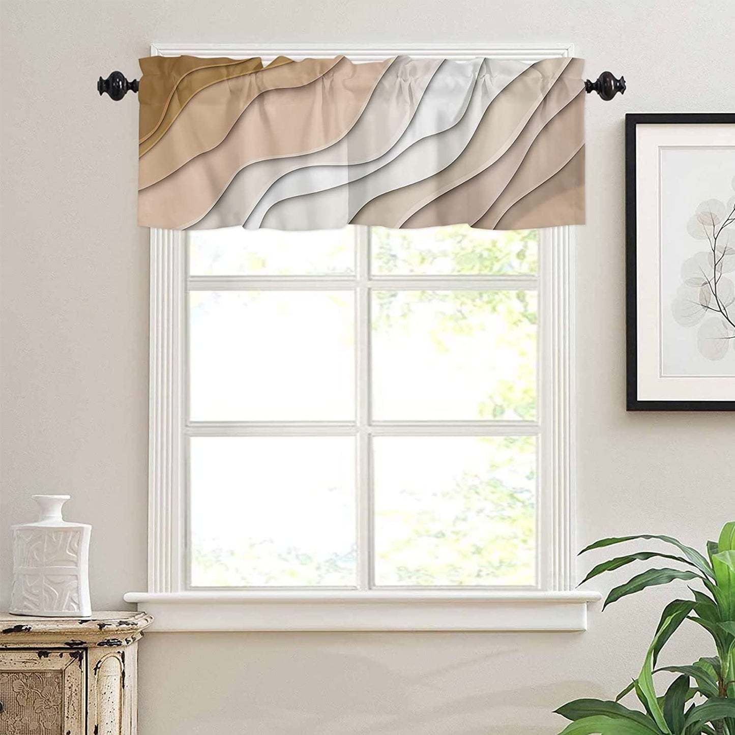 Alishomtll Curtain Valances for Kitchen Living Room Bedroom Rod Pocket Valance ,54 x 18 inch