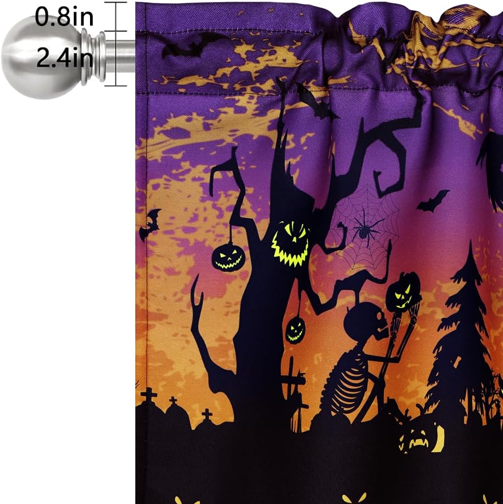 Alishomtll Halloween Kitchen Curtains Valances Scary Themed for Holiday Party Decoration,52 by 18 inches