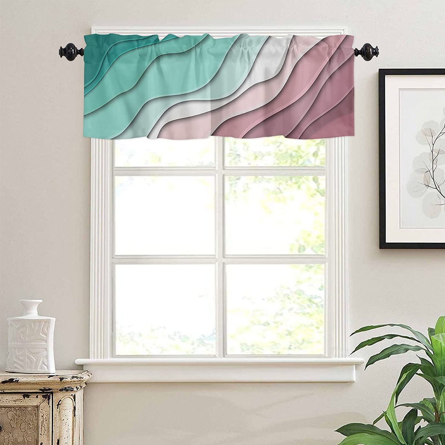 Alishomtll Curtain Valances for Kitchen Living Room Bedroom Rod Pocket Valance ,54 x 18 inch