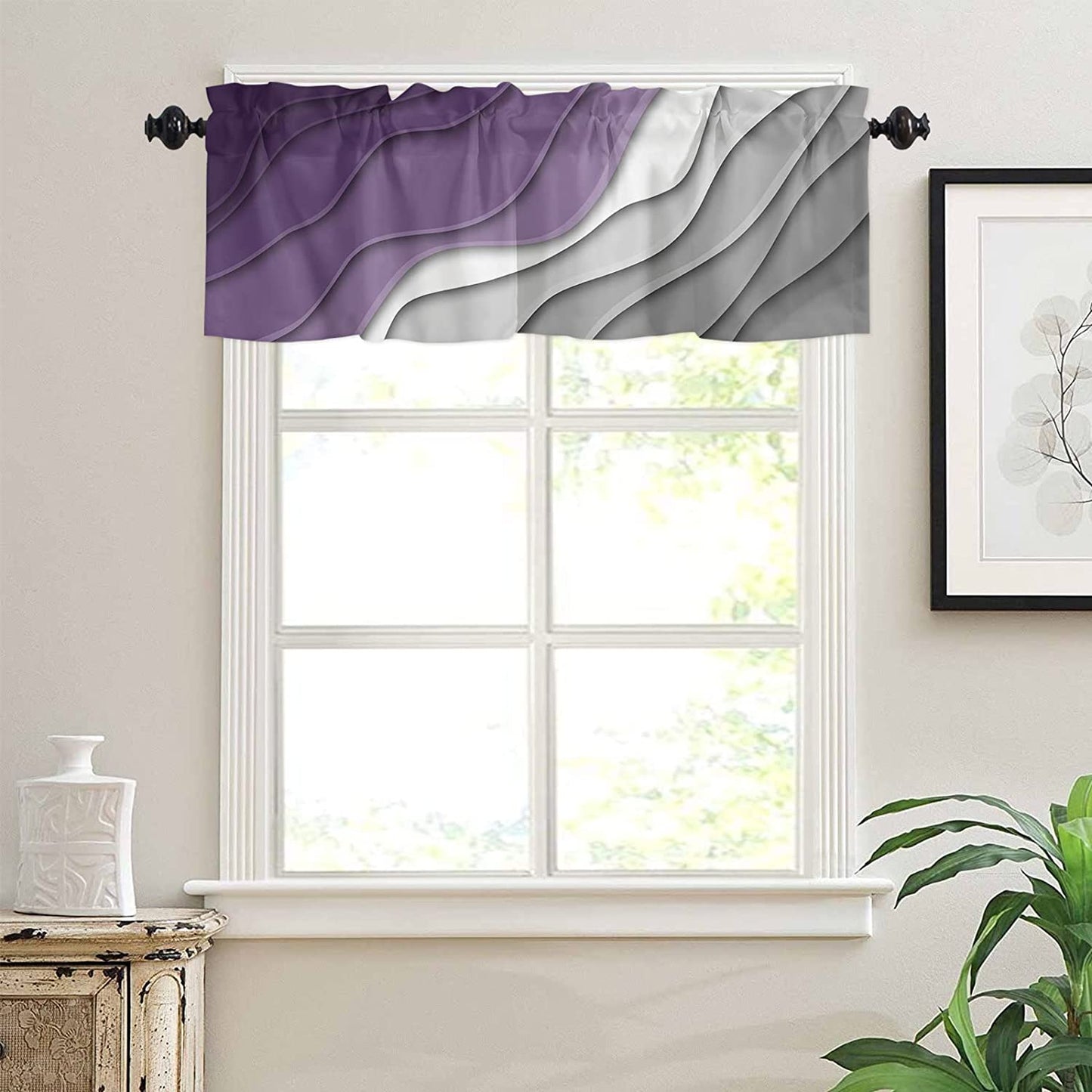 Alishomtll Curtain Valances for Kitchen Living Room Bedroom Rod Pocket Valance ,54 x 18 inch