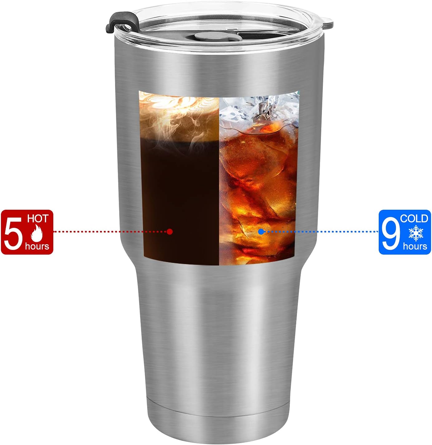 Gingprous 30oz Stainless Steel Tumbler, Insulated Coffee Tumbler Cup, Double Wall Vacuum Insulated Travel Tumbler with Lid and Straw,  Travel Mug for Hot or Cold Drinks, Silver