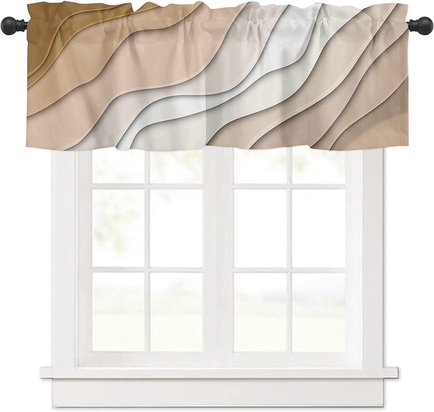 Alishomtll Curtain Valances for Kitchen Living Room Bedroom Rod Pocket Valance ,54 x 18 inch