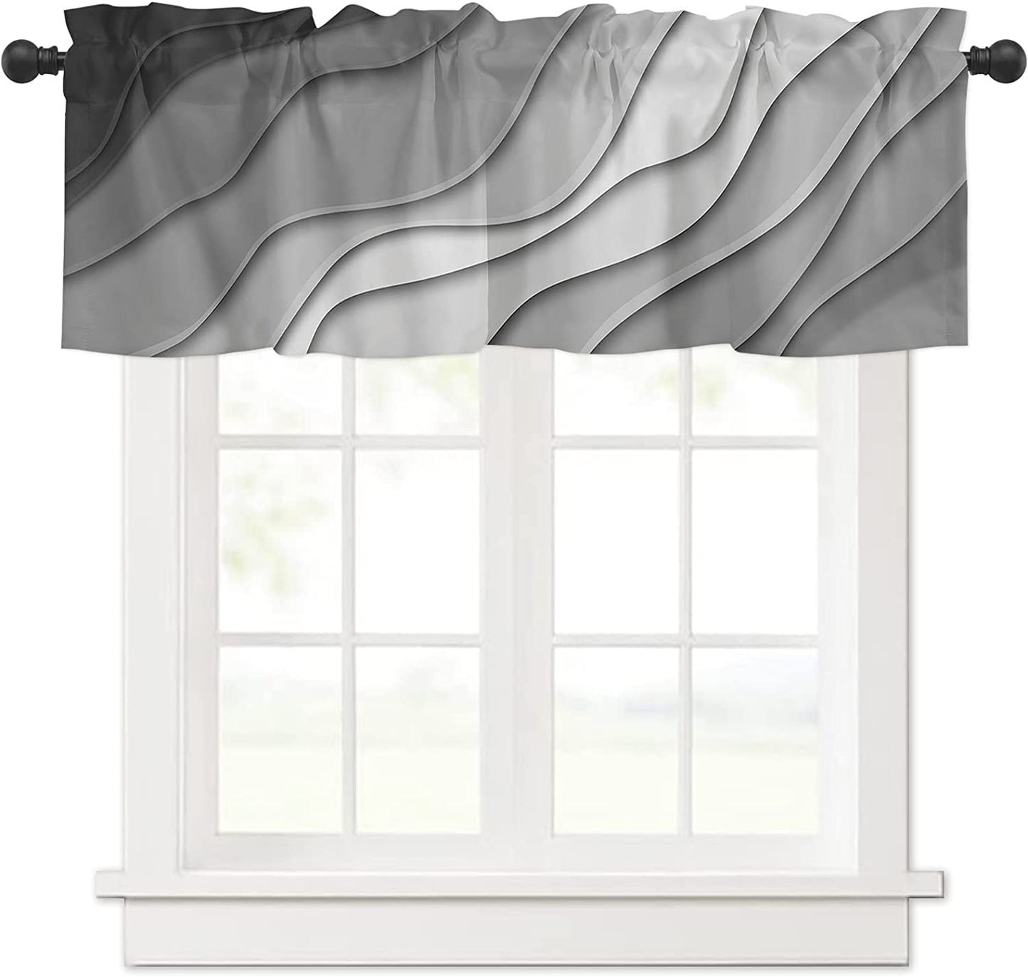 Alishomtll Curtain Valances for Kitchen Living Room Bedroom Rod Pocket Valance ,54 x 18 inch