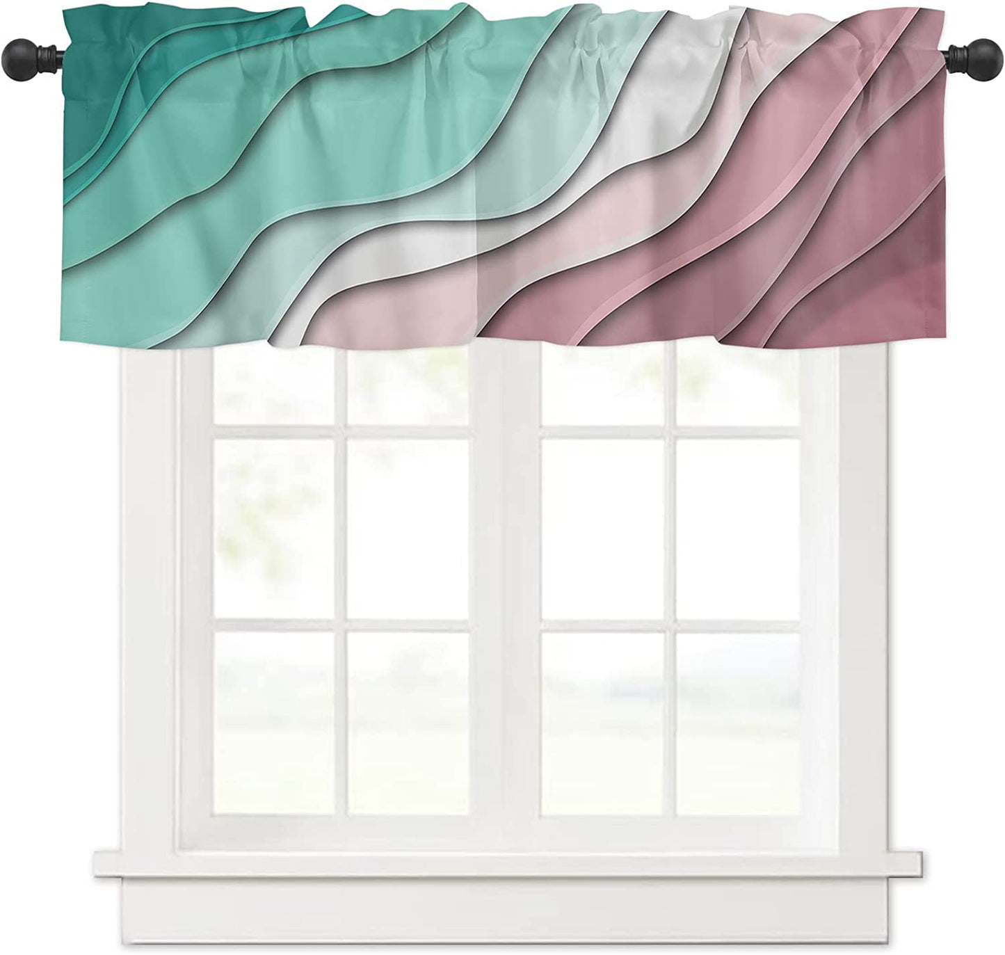 Alishomtll Curtain Valances for Kitchen Living Room Bedroom Rod Pocket Valance ,54 x 18 inch