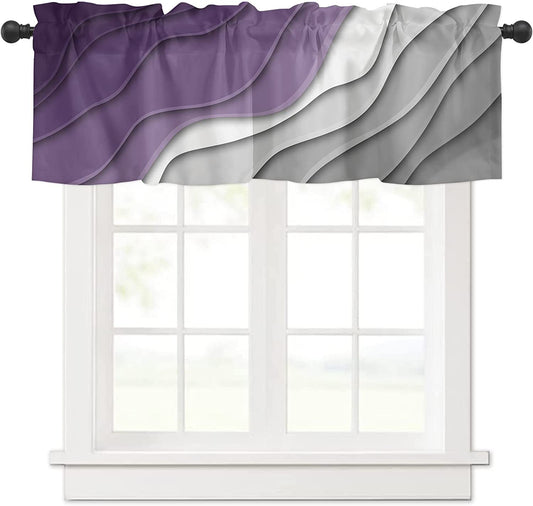 Alishomtll Curtain Valances for Kitchen Living Room Bedroom Purple Rod Pocket Valance ,54 x 18 inch