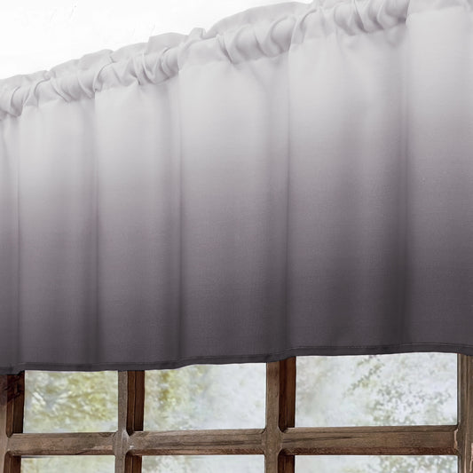 Alishomtll Kitchen Valance Curtains Grey Ombre Living Room Bedroom Windows Drapes ,52 x 18 inch,Rod Pocket