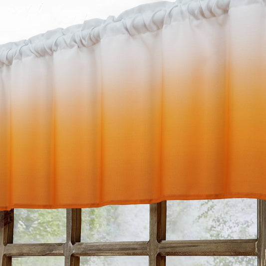 Alishomtll Kitchen Valance Curtains Orange Ombre Living Room Bedroom Windows Drapes ,52 x 18 inch,Rod Pocket