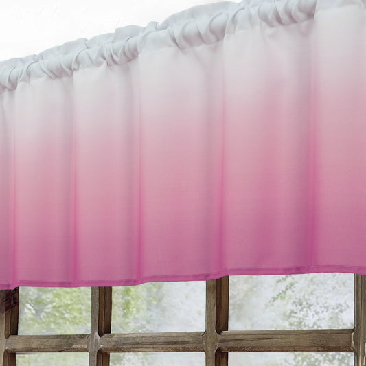 Alishomtll Kitchen Valance Curtains Pink  Ombre Living Room Bedroom Windows Drapes ,52 x 18 inch,Rod Pocket