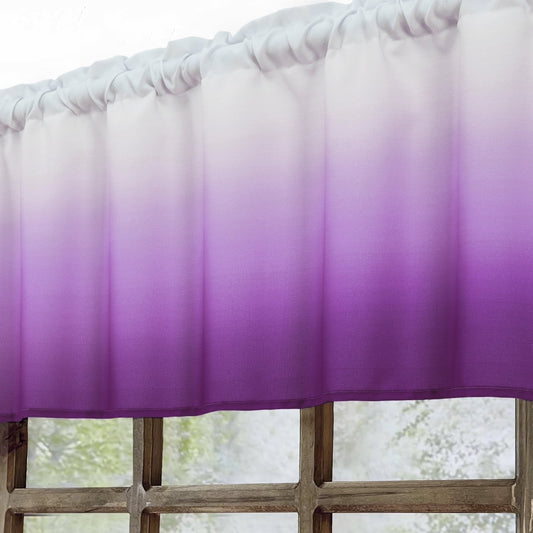 Alishomtll Kitchen Valance Curtains Purple Ombre Living Room Bedroom Windows Drapes ,52 x 18 inch,Rod Pocket