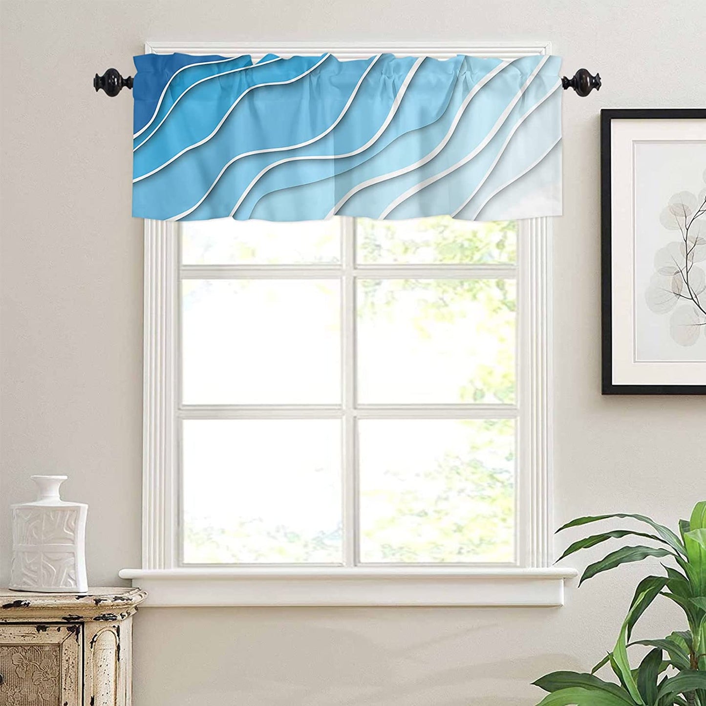 Alishomtll Curtain Valances for Kitchen Living Room Bedroom Rod Pocket Valance ,54 x 18 inch