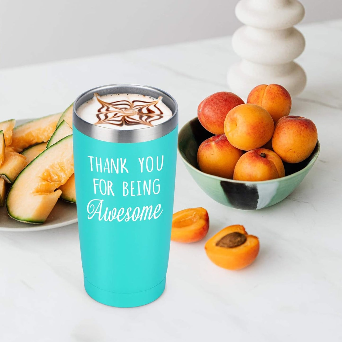 Gingprous Thank You For Being Awesome Stainless Steel Travel Tumbler, 20oz Double Wall Travel Tumblers, Vacuum Insulated Tumblers , Funny Graduation Appreciation Christmas Gifts for Women, Black