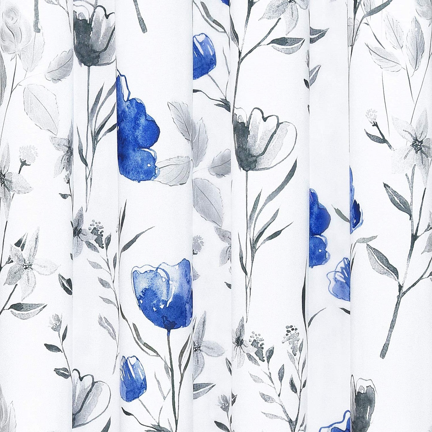 Alishomtll Flower Print Rod Pocket Kitchen Curtain Valance, Blue ,52W" x 18L", 1 Panel